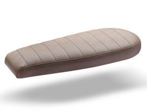 C-Racer Universal Scrambseat Scrambler seat ABS Plastic Material, 40 mm Seat Foam Thickness (C Racer – CRR-0048-153 Pale Brown Chevron Stitching Type Brown Thread Color)